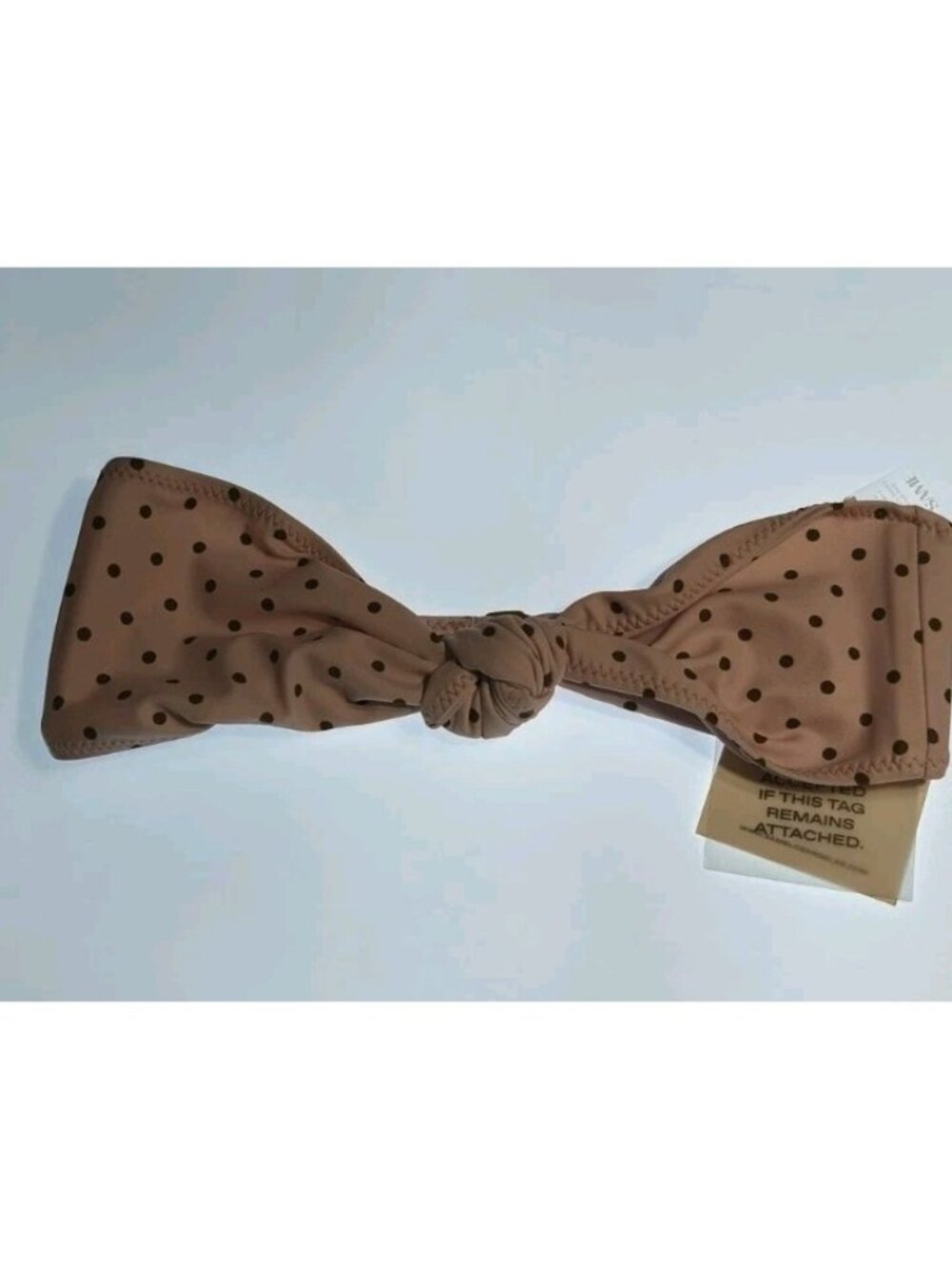 SAME Los Angeles Knotted Bandeau Top Pink Brown Polka Dot Size S, M  NWT